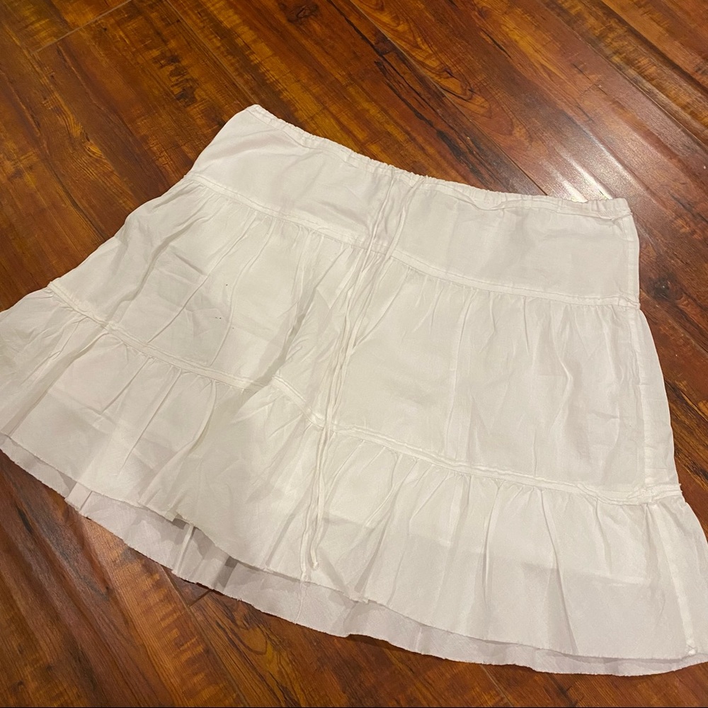 Hollister White Tiered Mini Skirt